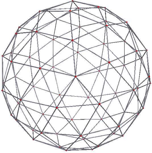 1-Frequency Snub Dodecahedral  Geodesic Sphere (wire)